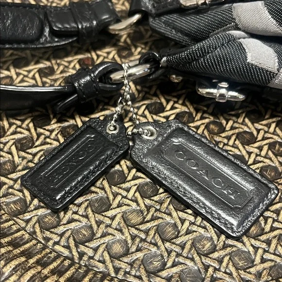 Coach Black Silver and Gray Circle Pattern Shoulder Bag - Picture 7 of 16